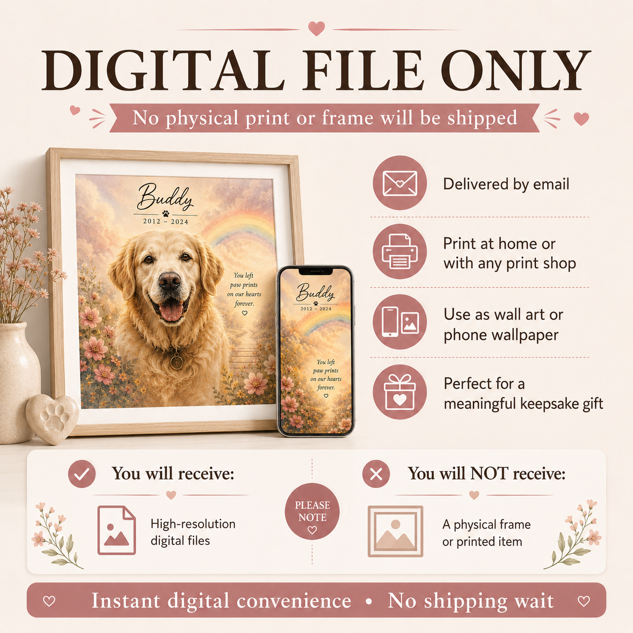 Personalized Pet Memorial Digital Keepsake