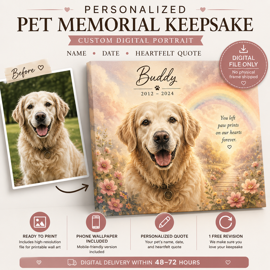 Personalized Pet Memorial Digital Keepsake