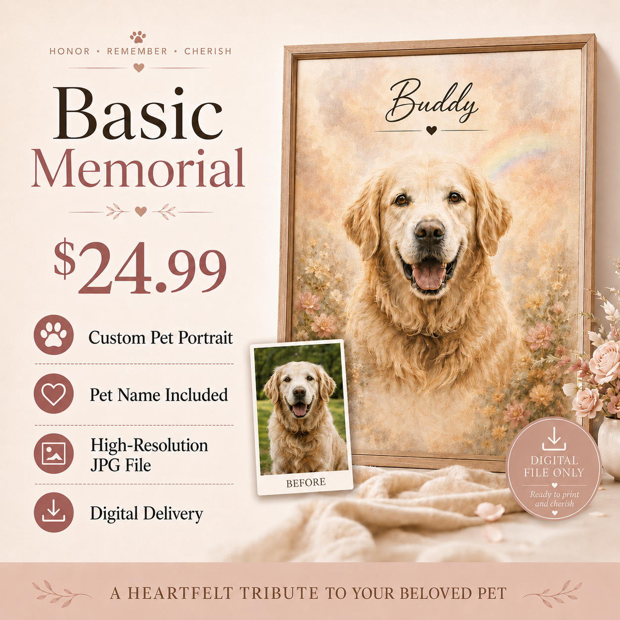 Personalized Pet Memorial Digital Keepsake
