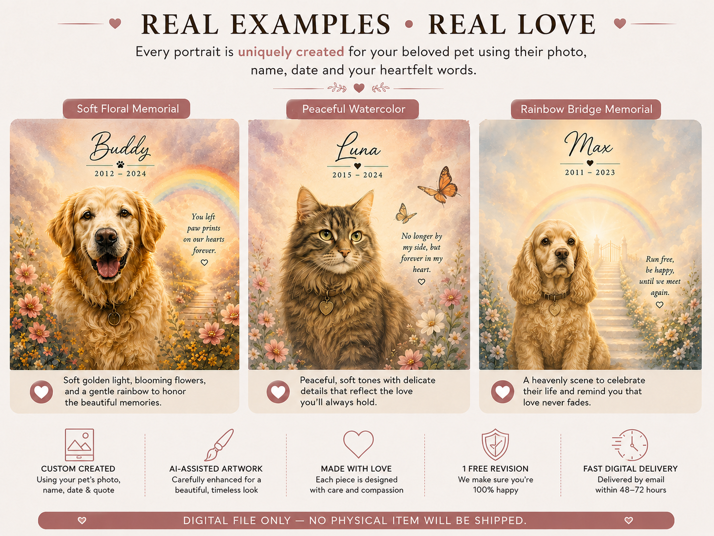 Personalized Pet Memorial Digital Keepsake