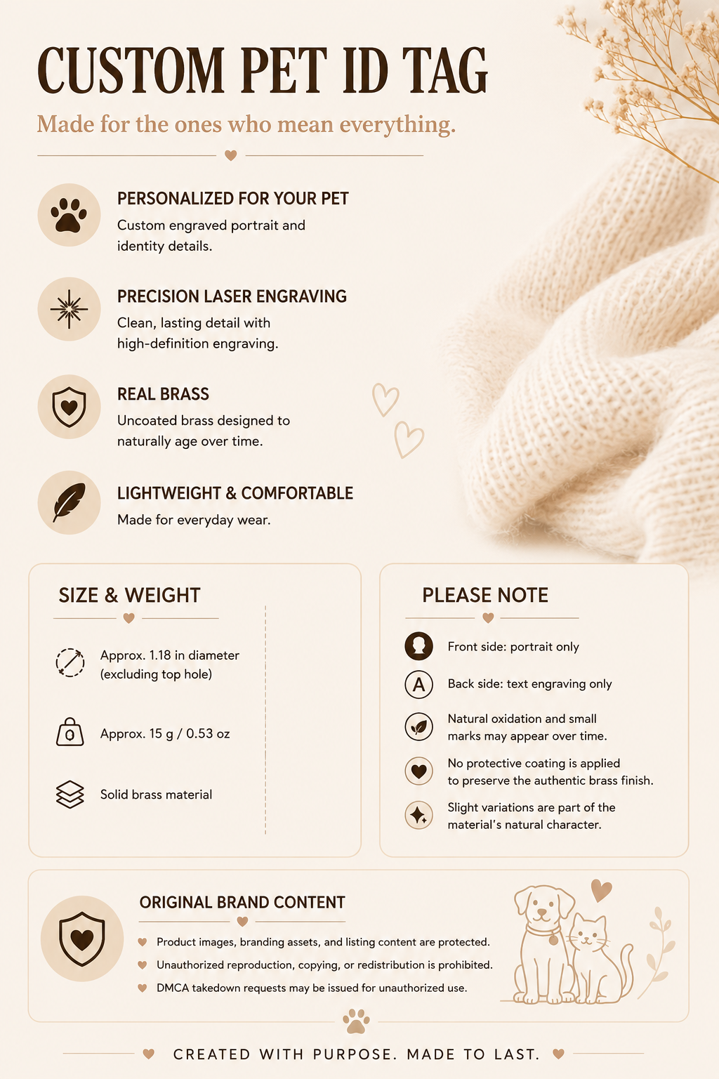 Golden Memory Pet Tag