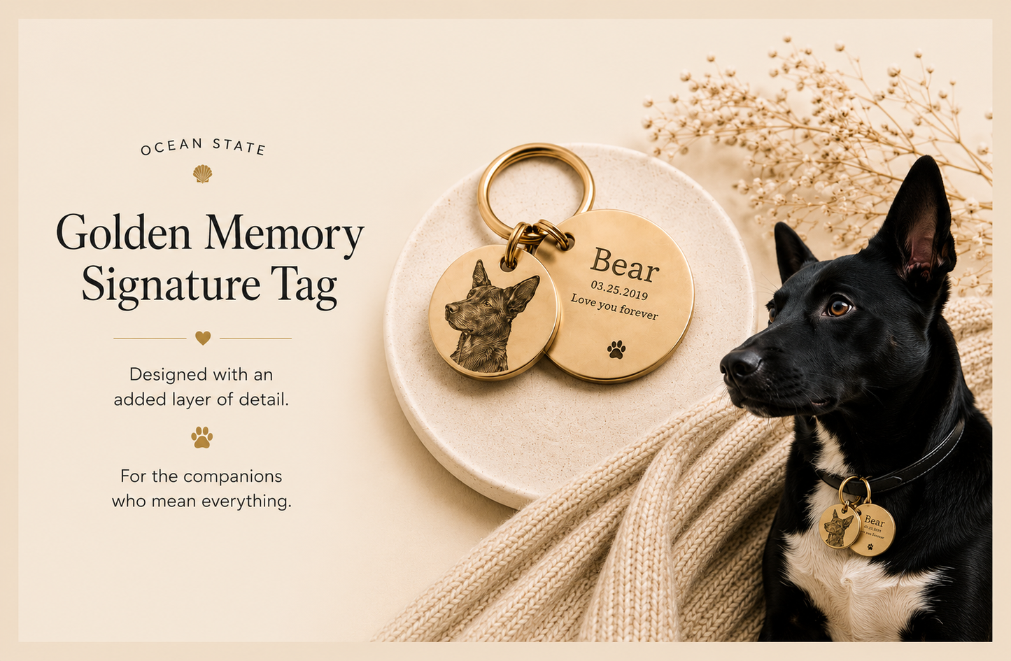 Golden Memory Double-Layer Pet Tag