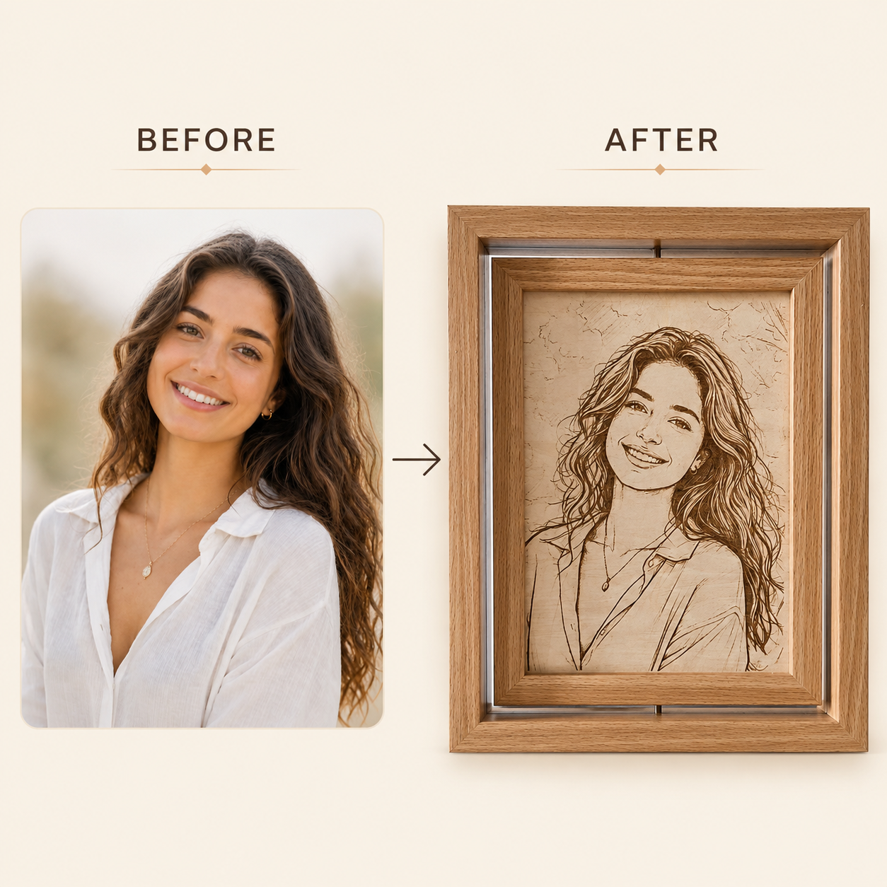 Personalized Photo Wood Engraving
